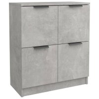 vidaXL Sideboards 2 Stk Betongrau 60x30x70 cm Holzwerkstoff