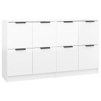 vidaXL Sideboards 2 Stk. Hochglanz-Wei&szlig; 60x30x70 cm Holzwerkstoff