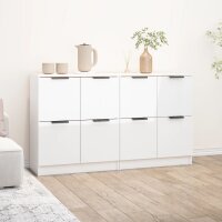 vidaXL Sideboards 2 Stk. Hochglanz-Wei&szlig; 60x30x70 cm Holzwerkstoff