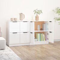 vidaXL Sideboards 2 Stk. Hochglanz-Wei&szlig; 60x30x70 cm Holzwerkstoff