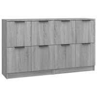 vidaXL Sideboards 2 Stk. Grau Sonoma 60x30x70 cm Holzwerkstoff