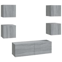 vidaXL TV-Wandschrank-Set Grau Sonoma Holzwerkstoff