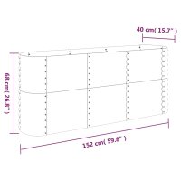 vidaXL Hochbeet Pulverbeschichteter Stahl 152x40x68 cm Grau