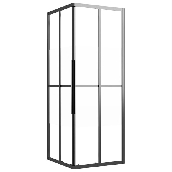 vidaXL Duschkabine Halbmatt ESG 70x70x180 cm Schwarz