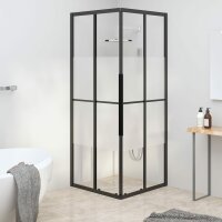 vidaXL Duschkabine Halbmatt ESG 70x70x180 cm Schwarz