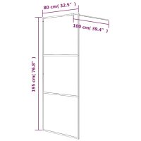 vidaXL Duschwand f&uuml;r Begehbare Dusche Schwarz 80x195 cm Halbmatt ESG