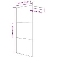 vidaXL Duschwand f&uuml;r Begehbare Dusche Schwarz 90x195cm Halbmatt ESG