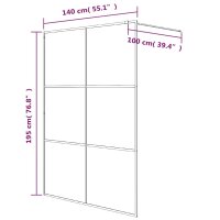 vidaXL Duschwand f&uuml;r Begehbare Dusche Schwarz 140x195 cm Halbmatt ESG