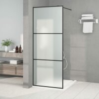 vidaXL Duschwand f&uuml;r Begehbare Dusche Schwarz 80x195 cm Matt ESG-Glas