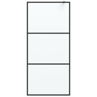 vidaXL Duschwand f&uuml;r Begehbare Dusche Schwarz 90x195cm Matt ESG-Glas