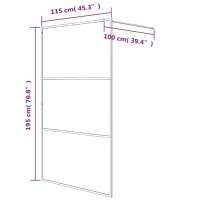 vidaXL Duschwand f&uuml;r Begehbare Dusche Schwarz 115x195 cm Matt ESG-Glas