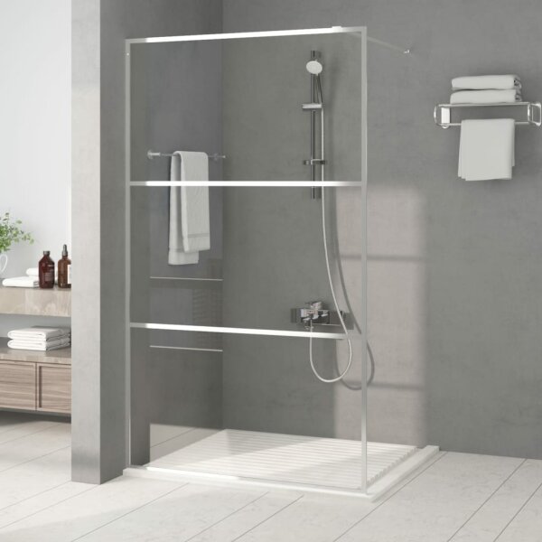 vidaXL Duschwand f&uuml;r Begehbare Dusche Silbern 115x195 cm ESG-Klarglas