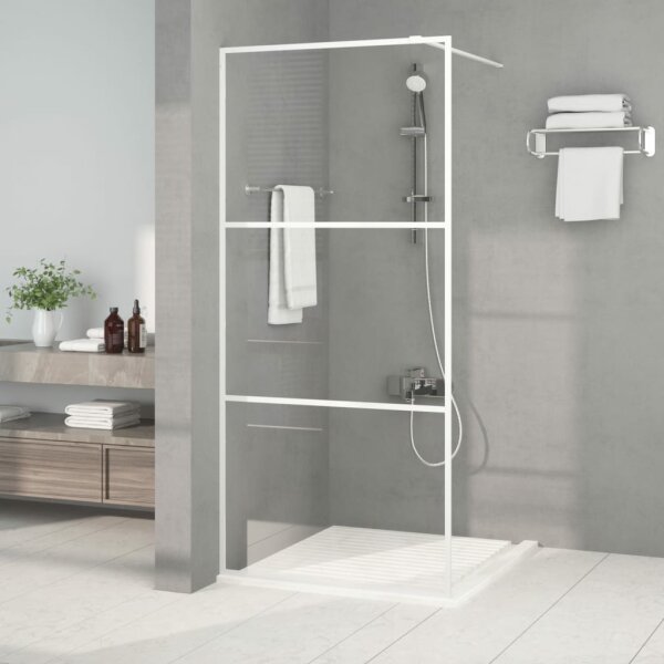 vidaXL Duschwand f&uuml;r Begehbare Dusche Wei&szlig; 90x195 cm ESG-Klarglas