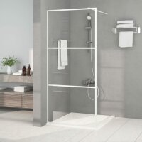 vidaXL Duschwand f&uuml;r Begehbare Dusche Wei&szlig; 90x195 cm ESG-Klarglas