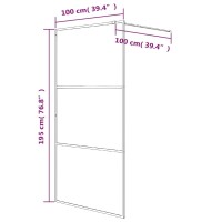 vidaXL Duschwand f&uuml;r Begehbare Dusche Wei&szlig; 100x195 cm ESG-Klarglas