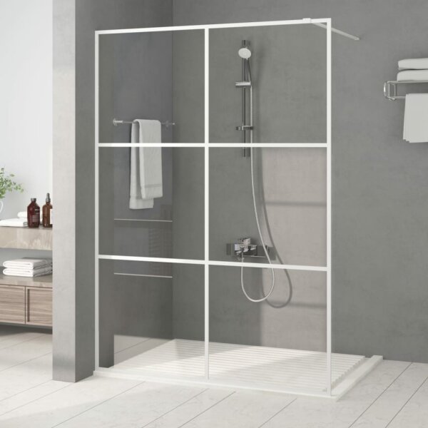 vidaXL Duschwand f&uuml;r Begehbare Dusche Wei&szlig; 140x195 cm ESG-Klarglas