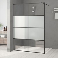 vidaXL Duschwand f&uuml;r Begehbare Dusche Schwarz 140x195 cm Halbmatt ESG