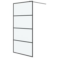 vidaXL Duschwand f&uuml;r Walk-In Dusche Schwarz 100x195 cm ESG Mattiert