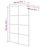 vidaXL Duschwand f&uuml;r Begehbare Dusche Schwarz 140x195 cm Matt ESG-Glas