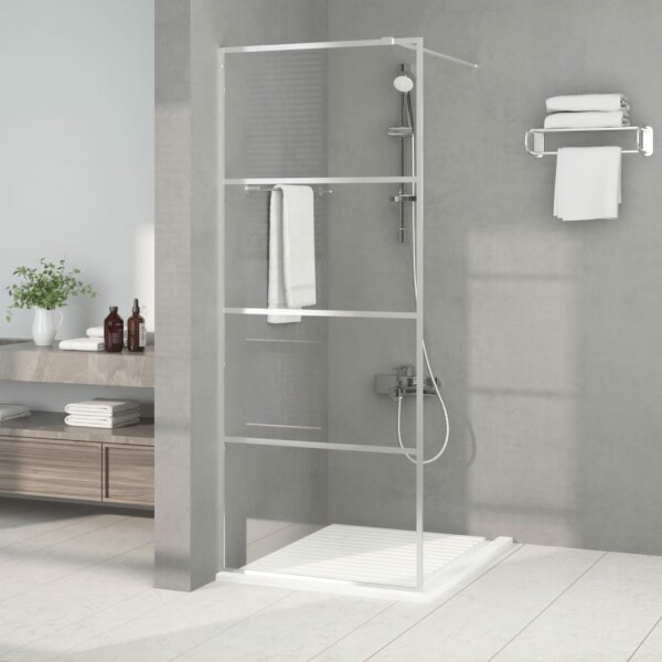 vidaXL Duschwand f&uuml;r Walk-In Dusche Silber 80x195 cm ESG-Glas Klar