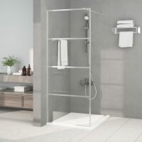 vidaXL Duschwand für Walk-In Dusche Silber 80x195 cm...