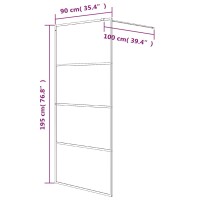 vidaXL Duschwand f&uuml;r Begehbare Dusche Silbern 90x195cm ESG-Klarglas