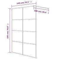 vidaXL Duschwand f&uuml;r Begehbare Dusche Silbern 140x195 cm ESG-Klarglas