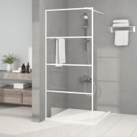 vidaXL Duschwand f&uuml;r Begehbare Dusche Wei&szlig; 90x195 cm ESG-Klarglas