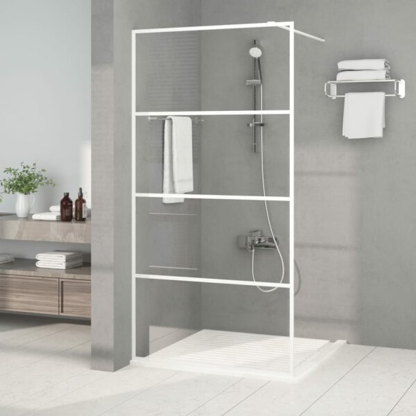 vidaXL Duschwand f&uuml;r Begehbare Dusche Wei&szlig; 100x195 cm ESG-Klarglas