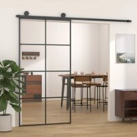 vidaXL Schiebetür Schwarz 102,5x205 cm ESG Glas und...