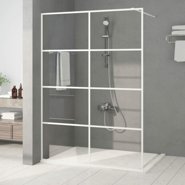 vidaXL Duschwand f&uuml;r Begehbare Dusche Wei&szlig; 140x195 cm ESG-Klarglas