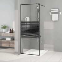 vidaXL Duschwand f&uuml;r Begehbare Dusche Schwarz 80x195 cm ESG-Glas Klar