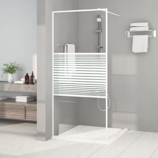 vidaXL Duschwand f&uuml;r Begehbare Dusche Wei&szlig; 90x195 cm ESG-Klarglas