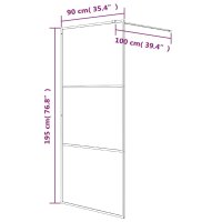 vidaXL Duschwand für Begehbare Dusche Weiß 90x195 cm ESG-Klarglas