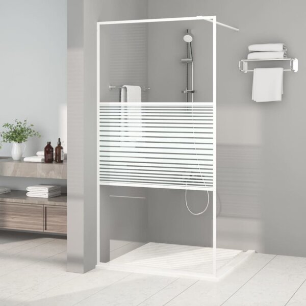 vidaXL Duschwand f&uuml;r Begehbare Dusche Wei&szlig; 100x195 cm ESG-Klarglas