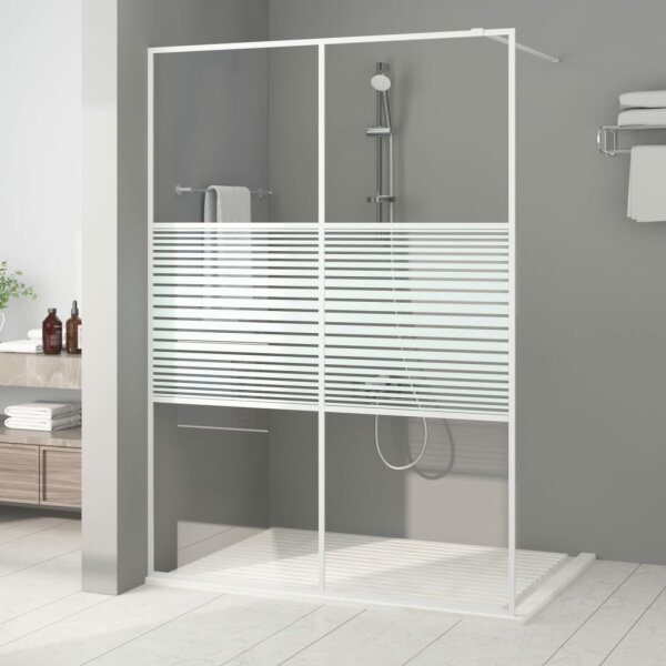 vidaXL Duschwand f&uuml;r Begehbare Dusche Wei&szlig; 140x195 cm ESG-Klarglas