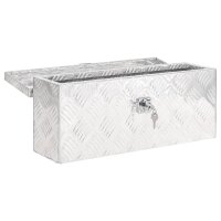 vidaXL Aufbewahrungsbox Silbern 50x15x20,5 cm Aluminium