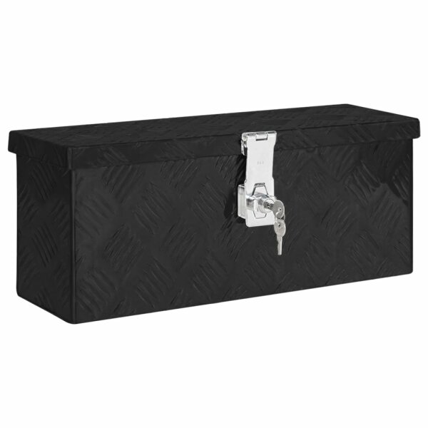 vidaXL Aufbewahrungsbox Schwarz 50x15x20,5 cm Aluminium