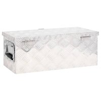 vidaXL Aufbewahrungsbox Silbern 60x23,5x23 cm Aluminium