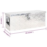 vidaXL Aufbewahrungsbox Silbern 60x23,5x23 cm Aluminium