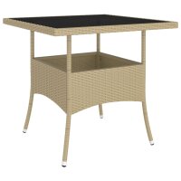 vidaXL 5-tlg. Garten-Essgruppe Poly Rattan Beige