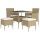 vidaXL 5-tlg. Garten-Essgruppe Poly Rattan Beige