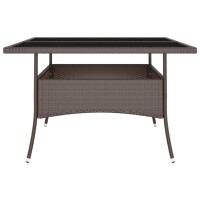 vidaXL 9-tlg. Garten-Essgruppe Poly Rattan Braun