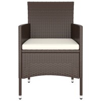 vidaXL 9-tlg. Garten-Essgruppe Poly Rattan Braun