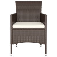 vidaXL 9-tlg. Garten-Essgruppe Poly Rattan Braun
