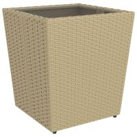 vidaXL 5-tlg. Garten-Bistro-Set Poly Rattan und Hartglas Beige