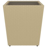 vidaXL 5-tlg. Garten-Bistro-Set Poly Rattan und Hartglas Beige