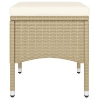 vidaXL 5-tlg. Garten-Bistro-Set Poly Rattan und Hartglas Beige