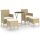 vidaXL 5-tlg. Garten-Bistro-Set Poly Rattan und Hartglas Beige