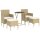 vidaXL 5-tlg. Garten-Bistro-Set Poly Rattan und Hartglas Beige